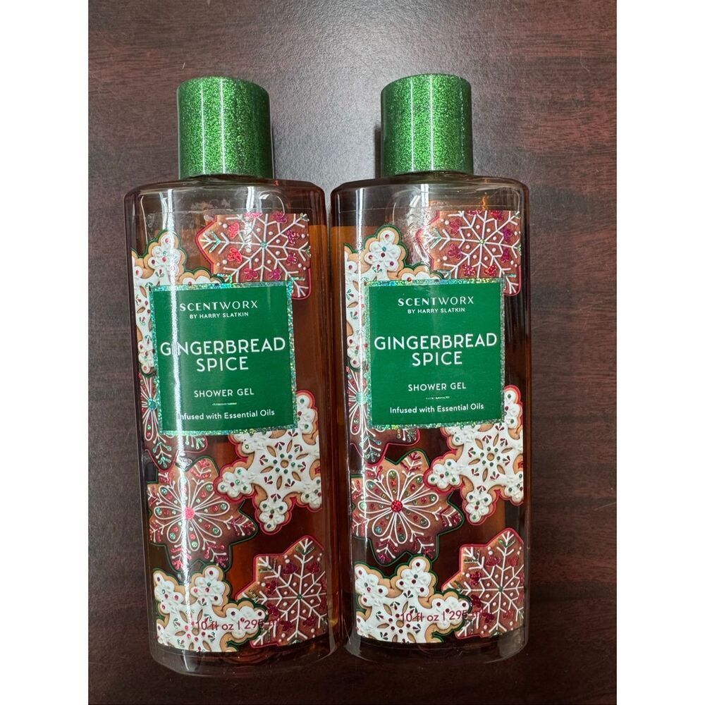 NWT Scentworx Two Bottles Gingerbread Spice Shower Gel- 10 oz each